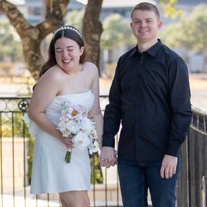 Altar’d State Ivory Strapless Bow Dress Lilia